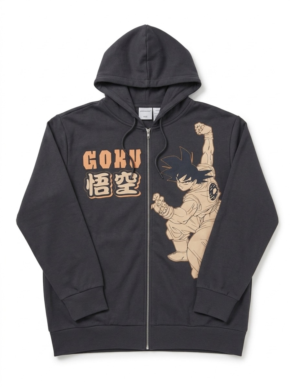 Goku Dragon Ball Z Full-Zip Hoodie Jacket in Charcoal
